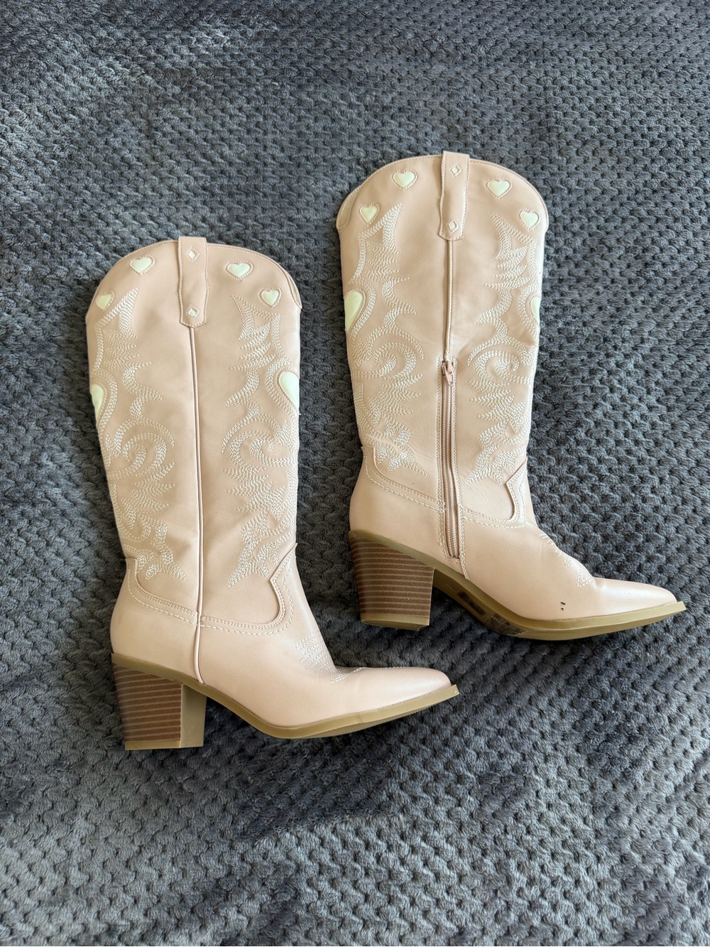 Women's Pink Western Tall Heel Boots